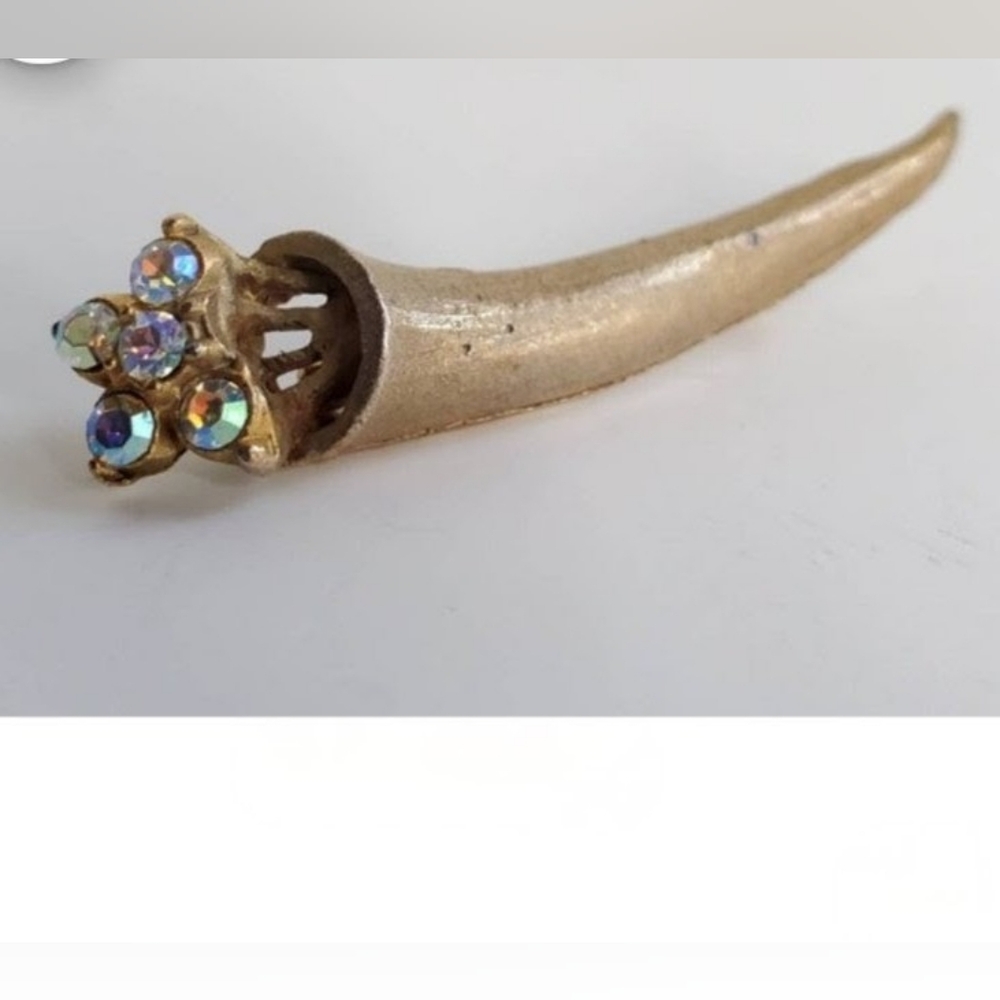 Cornucopia Restoration AB Crystal Gold Brooch